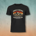 Vintage-style Glacier National Park T-shirt by Big Sky Ranch Co., featuring mountain and crown design in a classic fit.