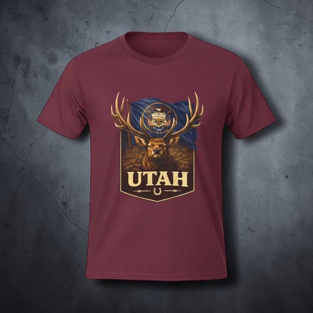 Rustic outdoor graphic T-shirt featuring a buck deer design from Big Sky Ranch Co.