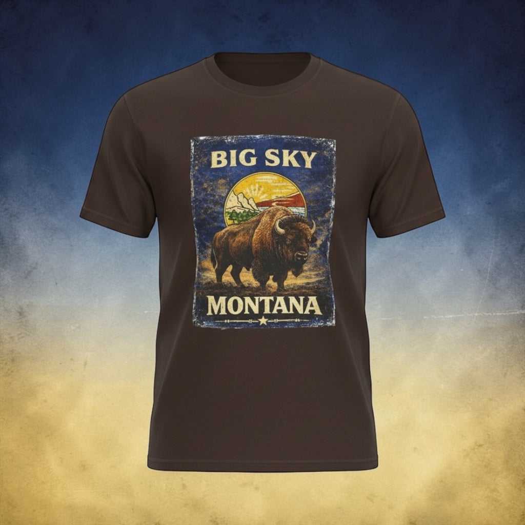 Vintage Montana Big Sky Western T-Shirt by Big Sky Ranch Co. featuring classic western-inspired design and soft fabric.