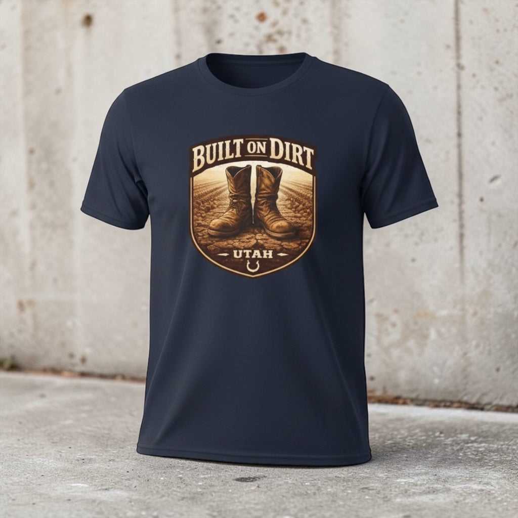 Vintage Utah T-Shirt by Big Sky Ranch Co. featuring western boots and outdoor design on a casual cotton tee.