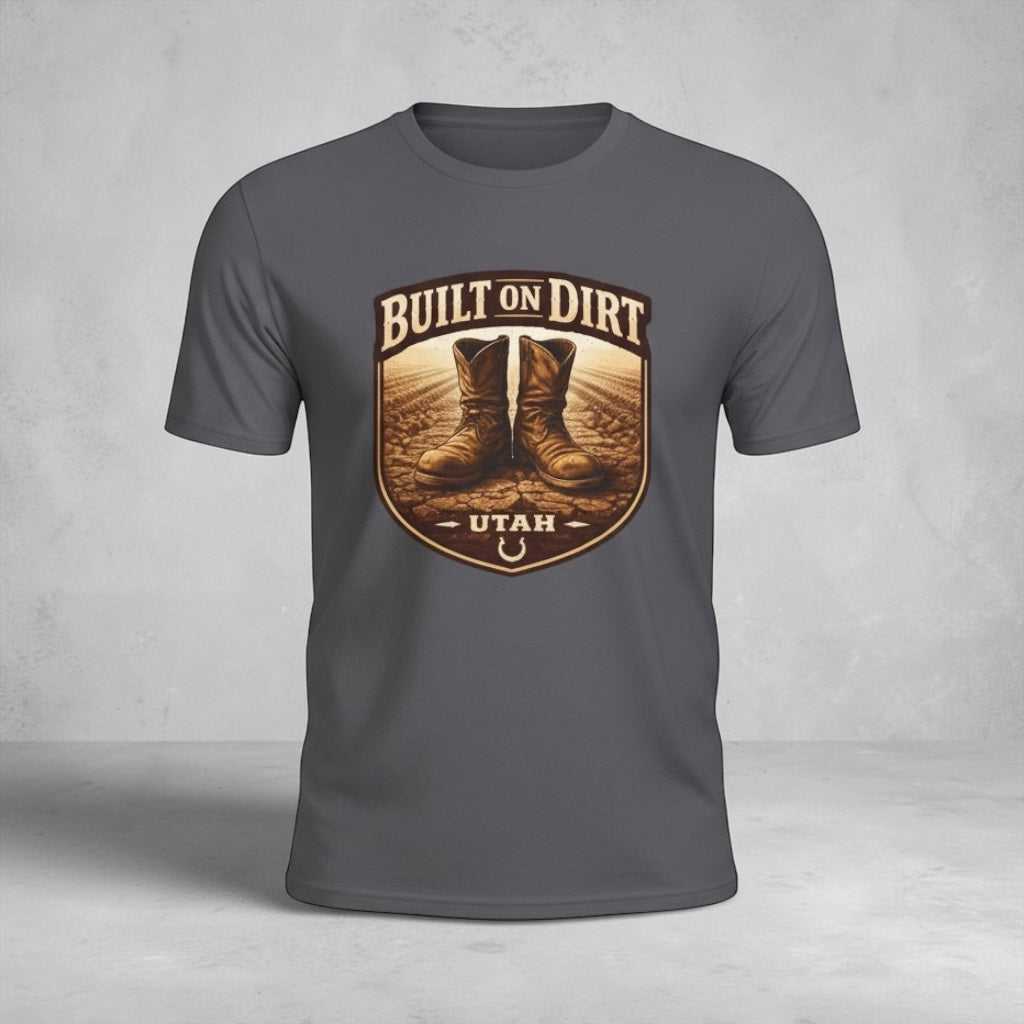 Vintage Utah T-shirt by Big Sky Ranch Co. featuring Western boots and outdoor design, perfect for casual Western-style wear.