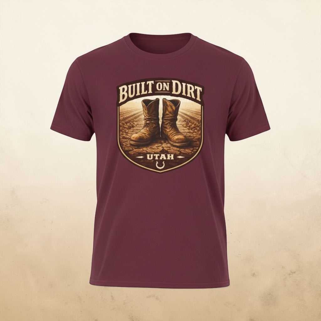 Vintage Utah T-Shirt by Big Sky Ranch Co. featuring western boots and outdoor design on a casual T-shirt.