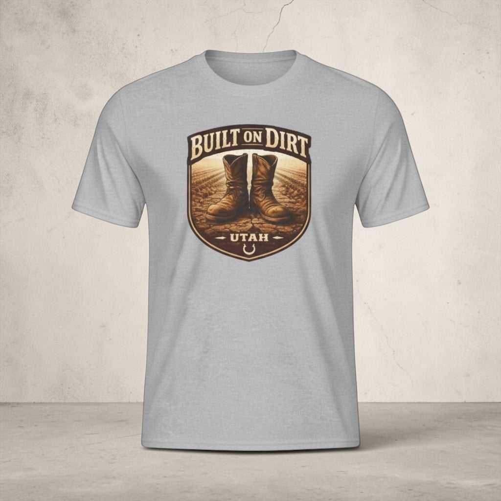 Vintage Utah T-shirt by Big Sky Ranch Co., featuring western boots and outdoor design on a casual cotton tee.