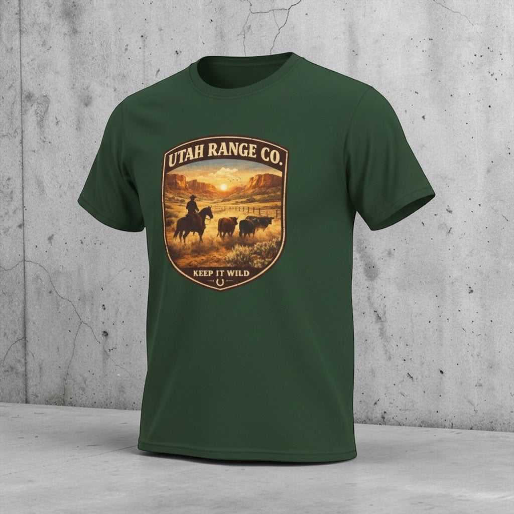 Big Sky Ranch Co. cowboy T-shirt with Western ranch graphic and "Keep It Wild" design, casual western style tee.