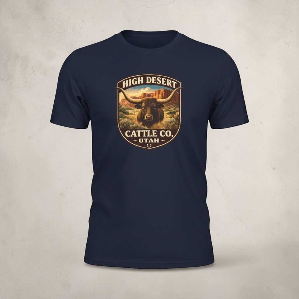 Vintage Utah Longhorn Ranch T-Shirt by Big Sky Ranch Co., featuring a classic design with desert and cattle imagery.
