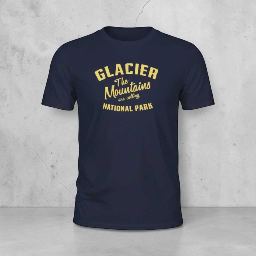 Vintage Glacier National Park T-shirt by Big Sky Ranch Co. featuring mountain landscape and park design.