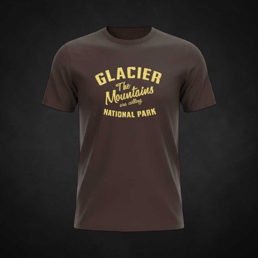Vintage Glacier National Park T-shirt by Big Sky Ranch Co. featuring mountain landscape design on a classic tee.