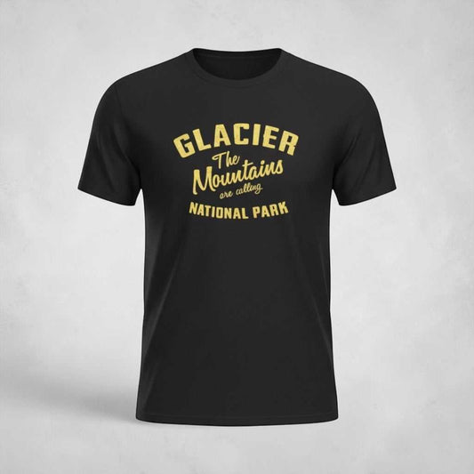 Vintage Glacier National Park T-shirt by Big Sky Ranch Co. featuring mountain and park graphic on soft fabric.