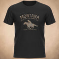 Rustic cowboy Montana Rodeo Horse T-Shirt by Big Sky Ranch Co., featuring a western-themed horse graphic on casual cotton tee.