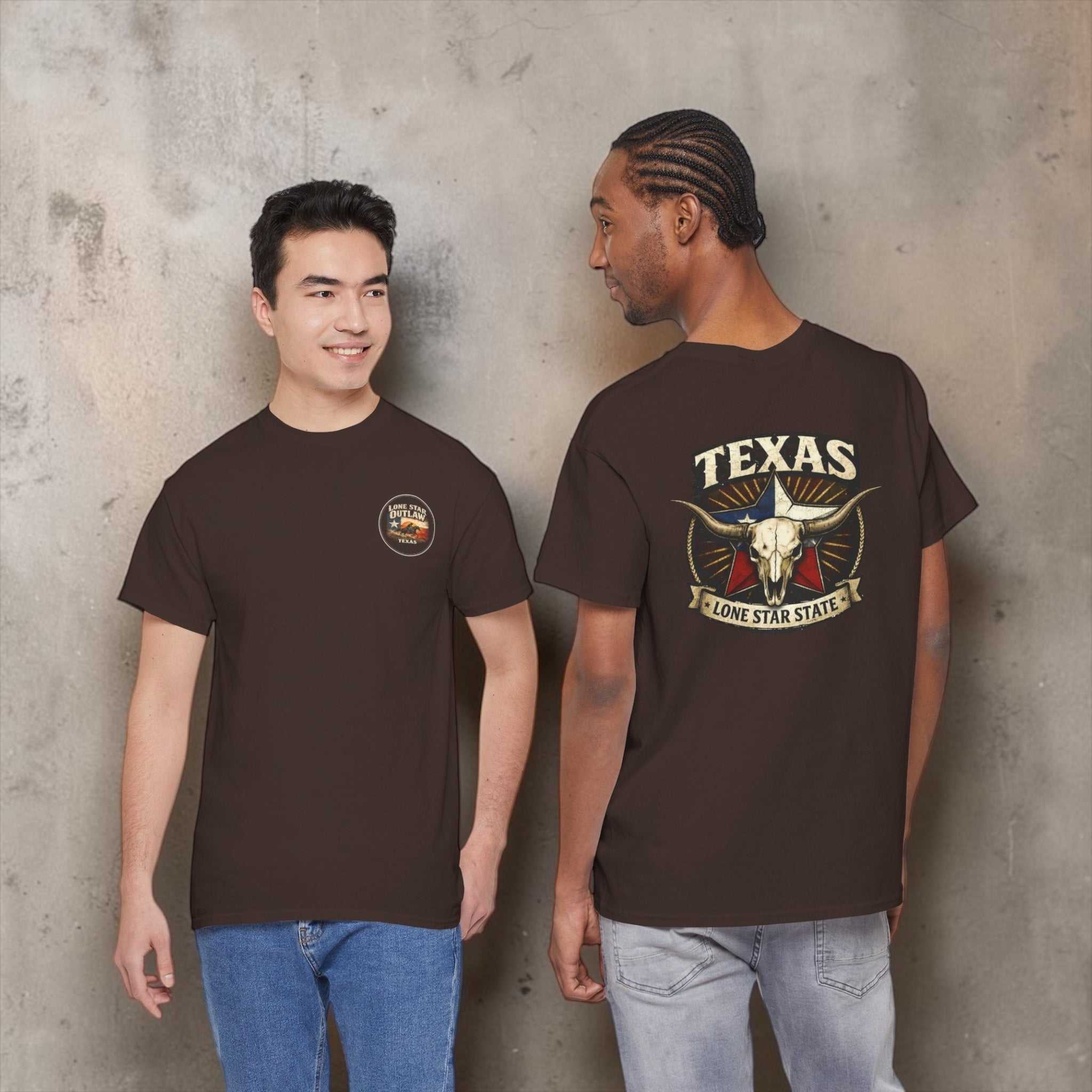 Texas Longhorn Tee by Big Sky Ranch Co., featuring a Lone Star State skull graphic on a casual T-shirt.