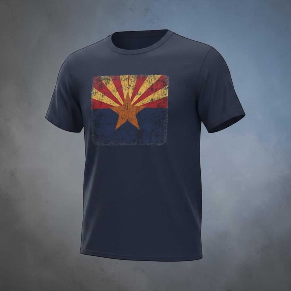 White T-Shirt with vintage Arizona flag graphic