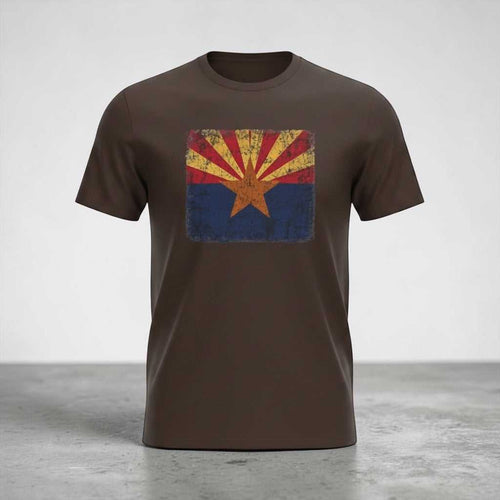 Brown T-Shirt with vintage Arizona flag graphic