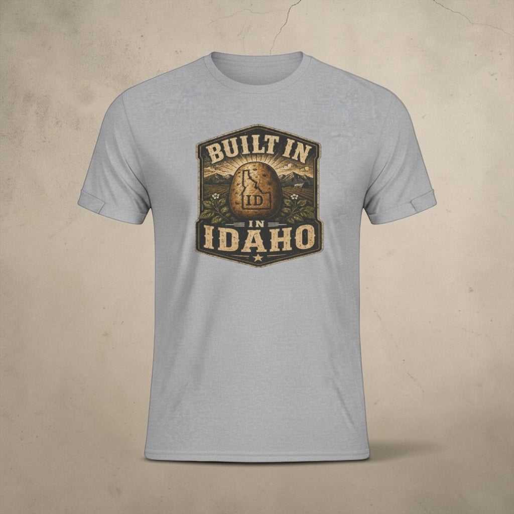 Built in Idaho T-Shirt with vintage potato patch design