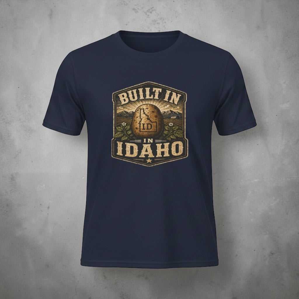 Vintage Idaho potato patch T-shirt by Big Sky Ranch Co. featuring rustic Idaho state pride design on comfortable cotton tee.
