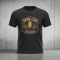 Black T-Shirt with vintage Idaho potato badge design