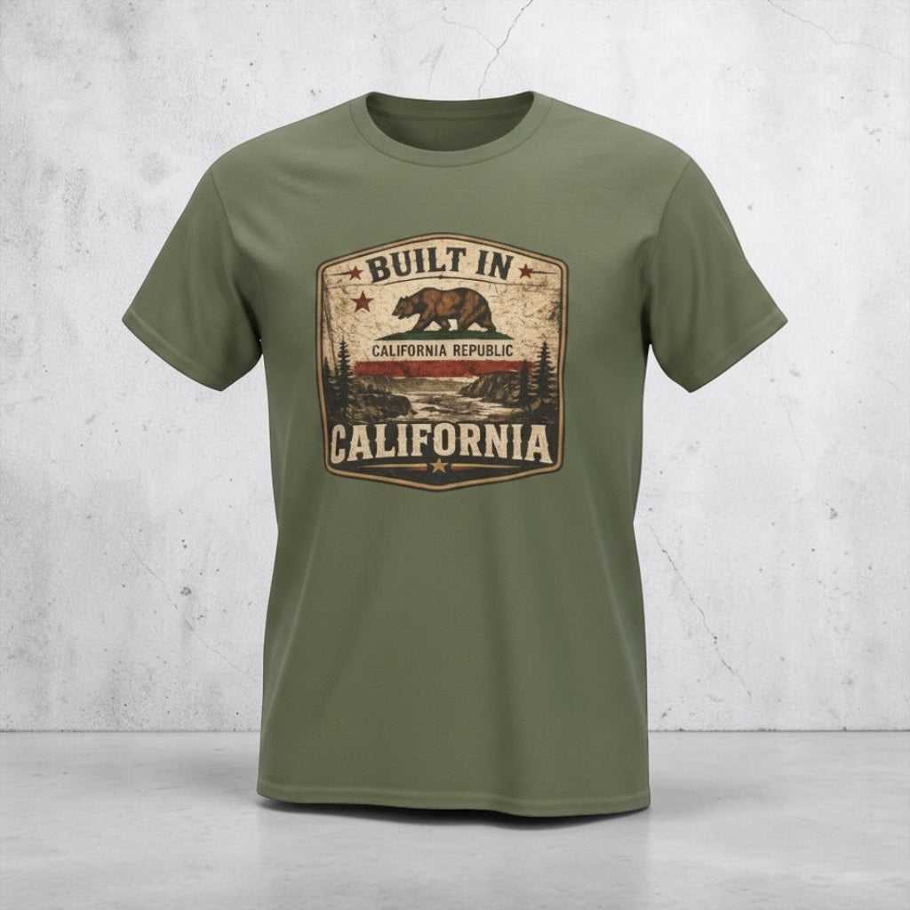 Vintage California Republic Bear T-Shirt by Big Sky Ranch Co., featuring a classic bear graphic on a casual T-shirt.