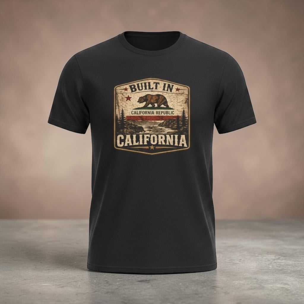 Vintage California Republic Bear T-Shirt by Big Sky Ranch Co., featuring a classic California-themed design on a comfortable cotton tee.