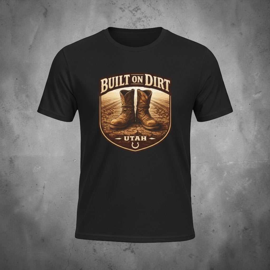 Vintage Utah T-shirt by Big Sky Ranch Co. featuring Western boots and outdoor design on a comfortable casual tee.