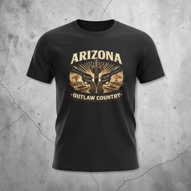 Arizona Outlaw Country T‑Shirt — Desert Cactus Western Graphic Tee
